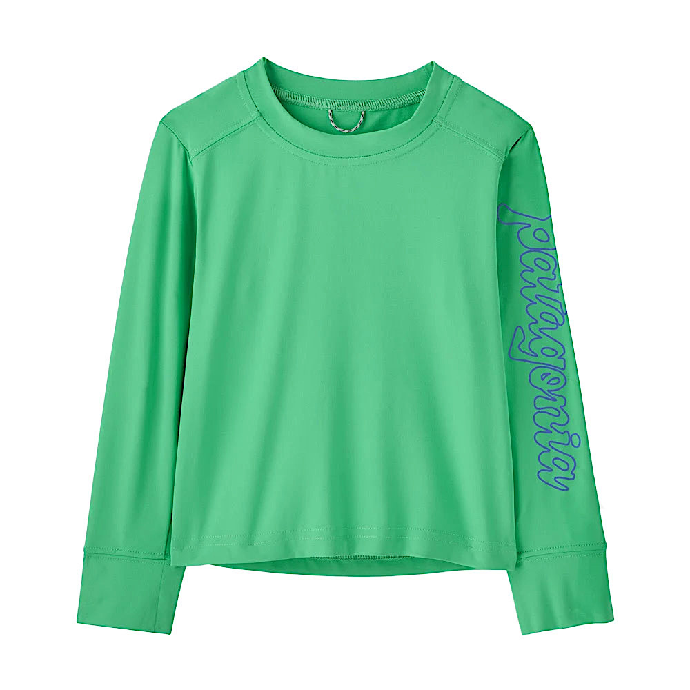 Patagonia Patagonia Baby L/S Cap Silkweight T-Shirt - Fitz Script: Aloe Green