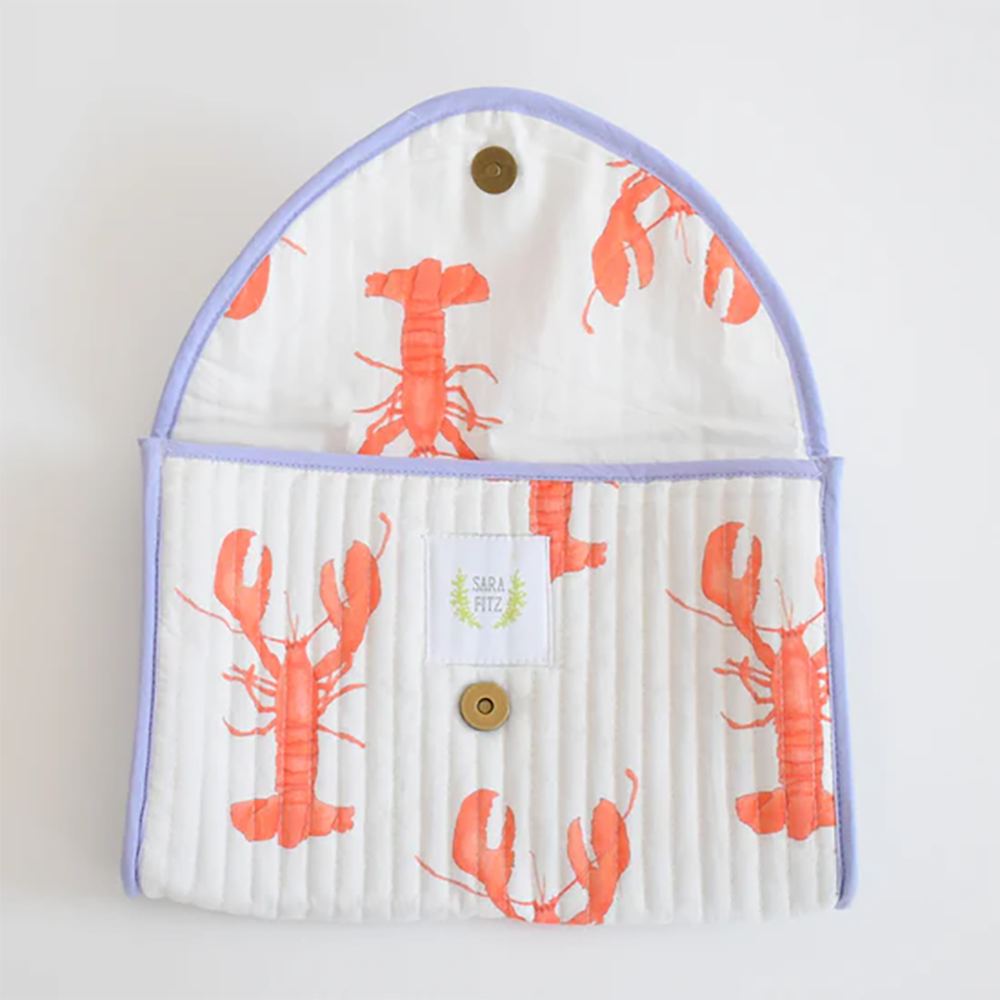 Sara Fitz Quilted Clutch - Lobster
