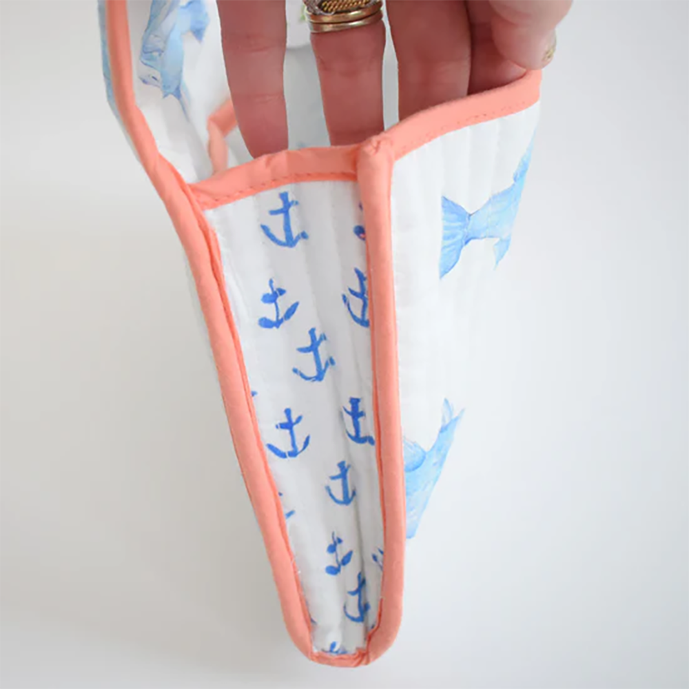 Sara Fitz Quilted Clutch - Blue Fish