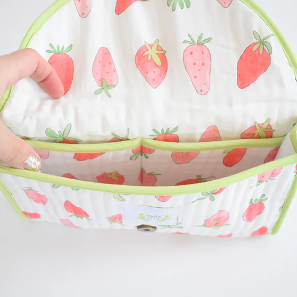 Sara Fitz Quilted Clutch - Strawberry