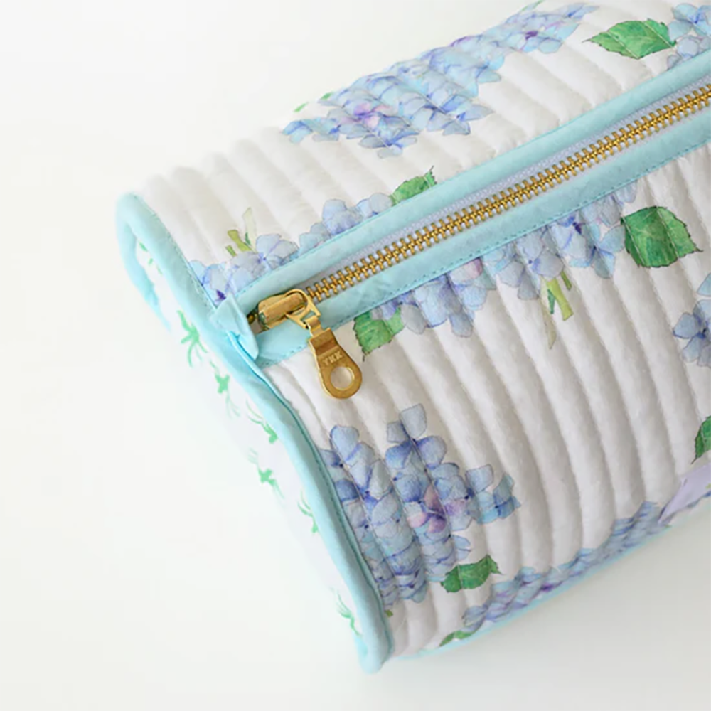 Sara Fitz Quilted Cosmetic Pouch - Hydrangea