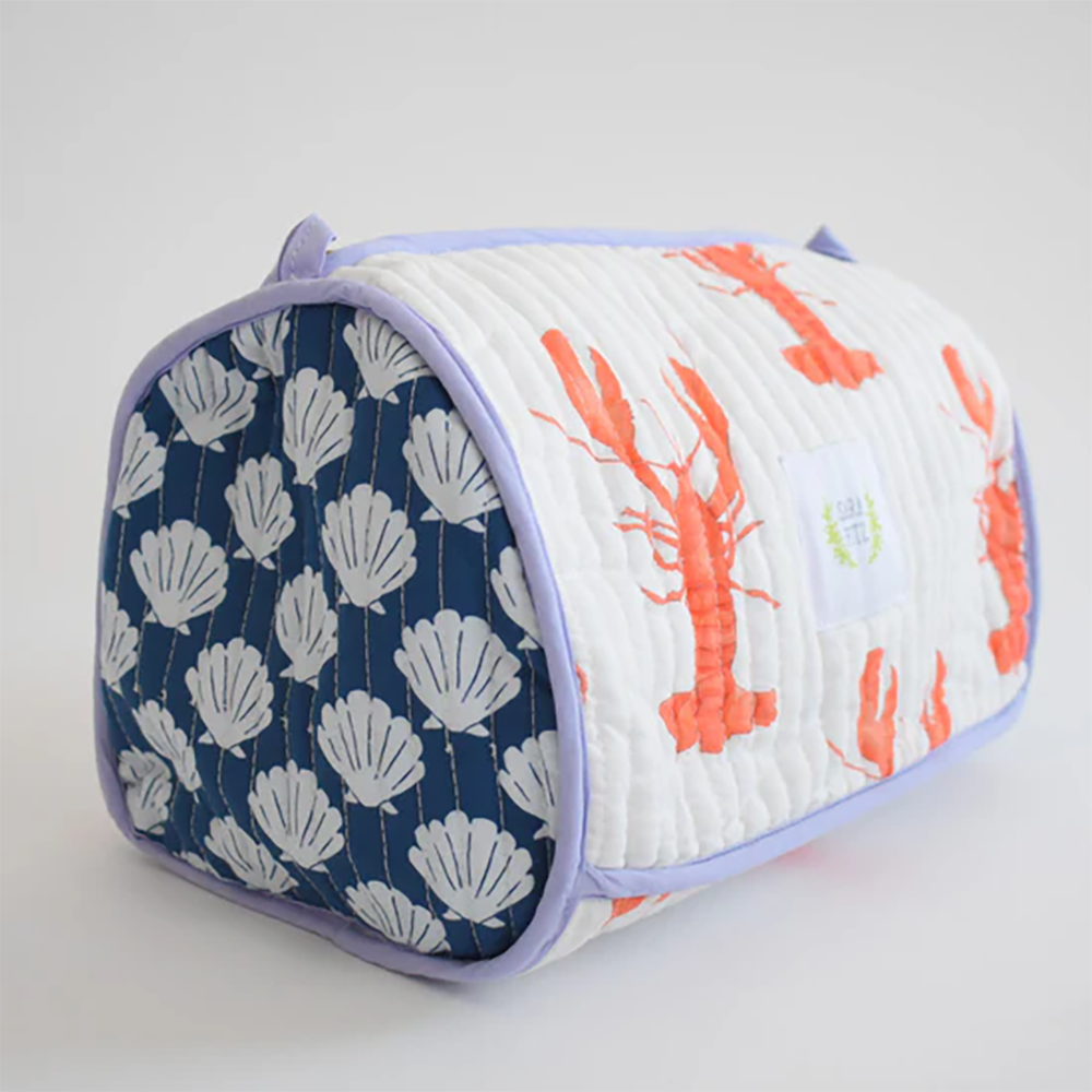 Sara Fitz Quilted Cosmetic Pouch - Lobster