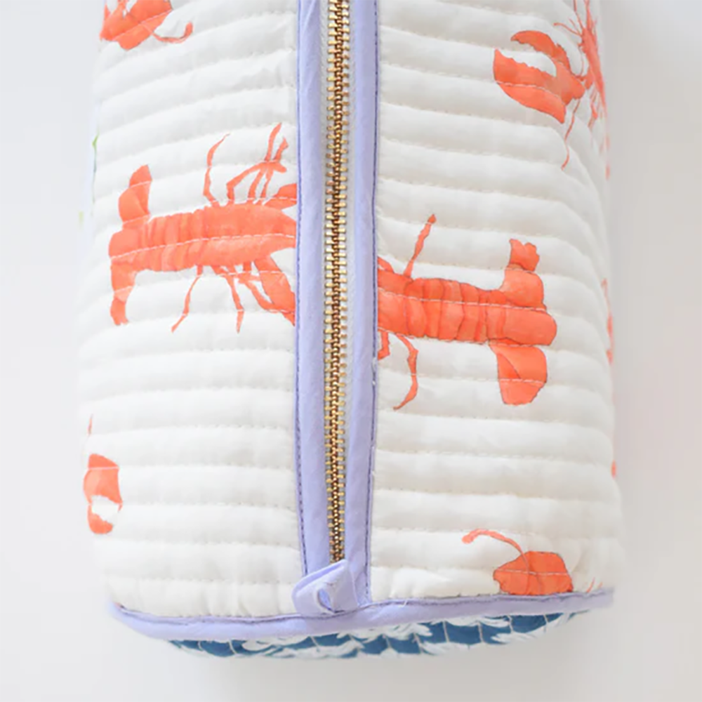 Sara Fitz Quilted Cosmetic Pouch - Lobster
