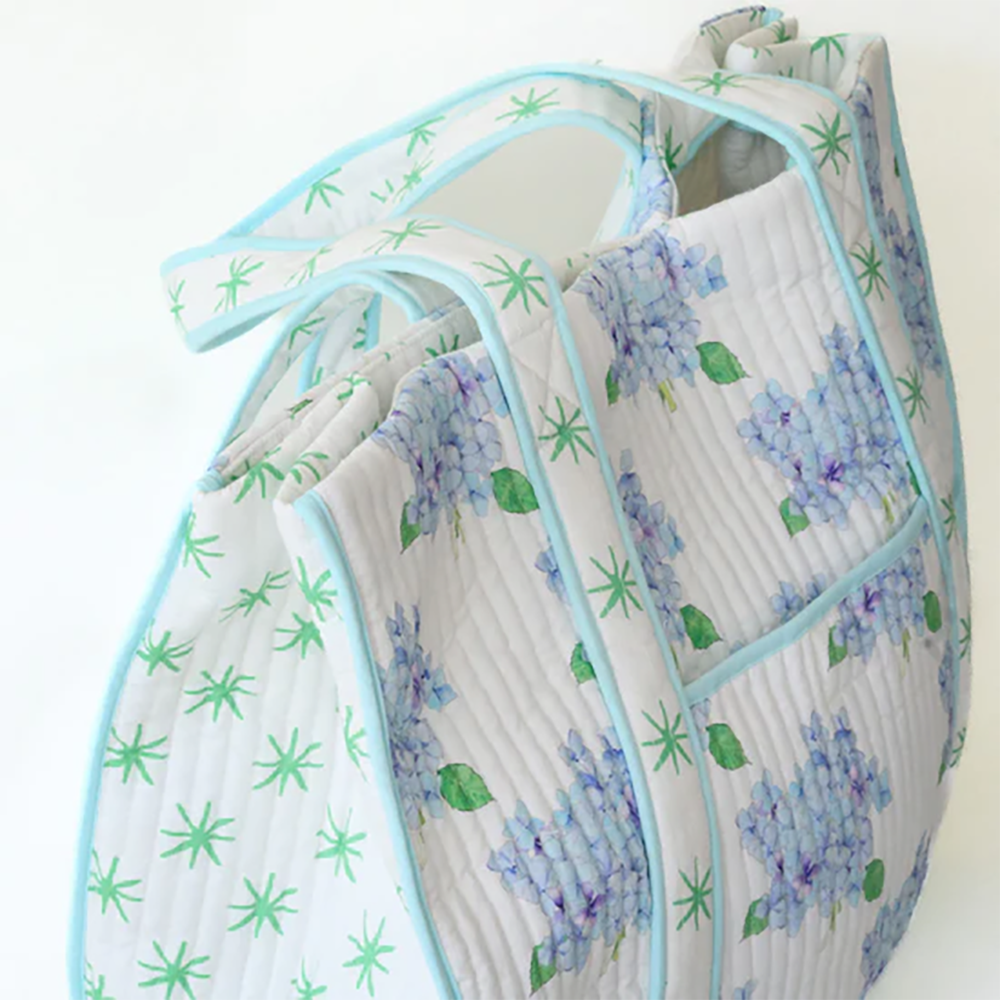 Sara Fitz Quilted Expandable Tote - Hydrangea