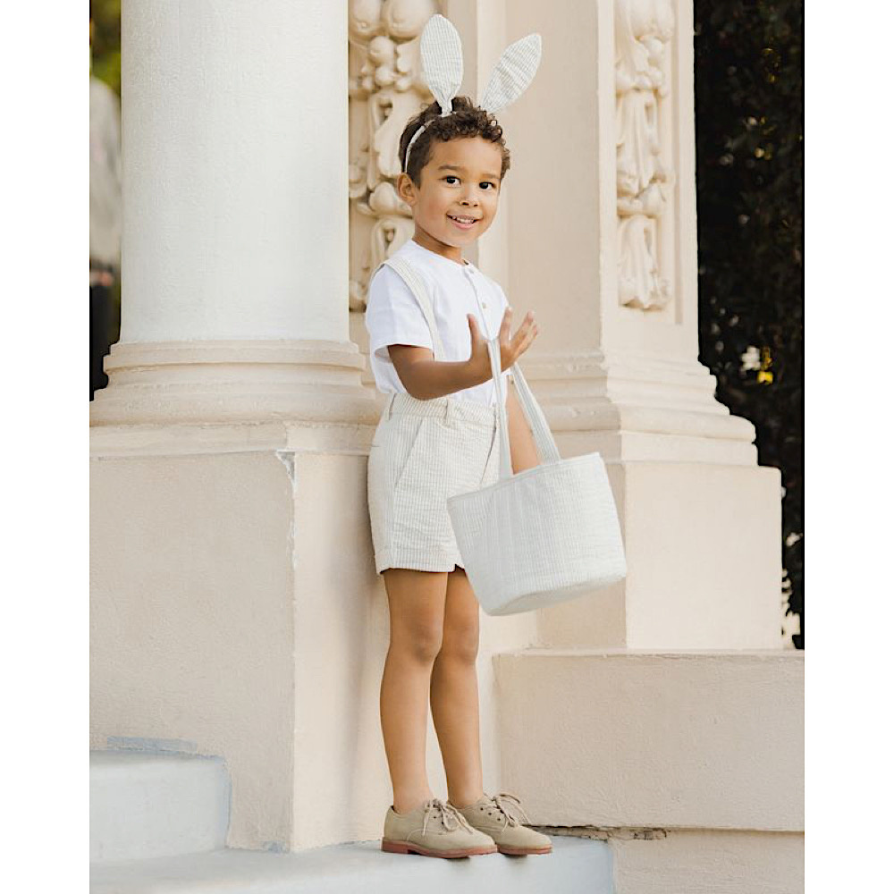 Noralee Bunny Headband - Sage Stripe