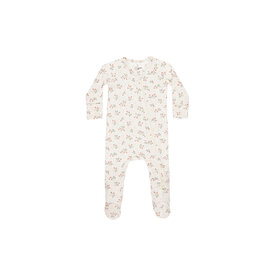 Quincy Mae Quincy Mae Bamboo Zip Footie Romper - Strawberries