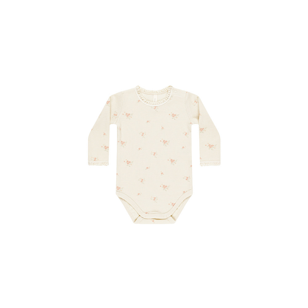 Quincy Mae Quincy Mae Waffle Long Sleeve Bodysuit - Vintage Rose