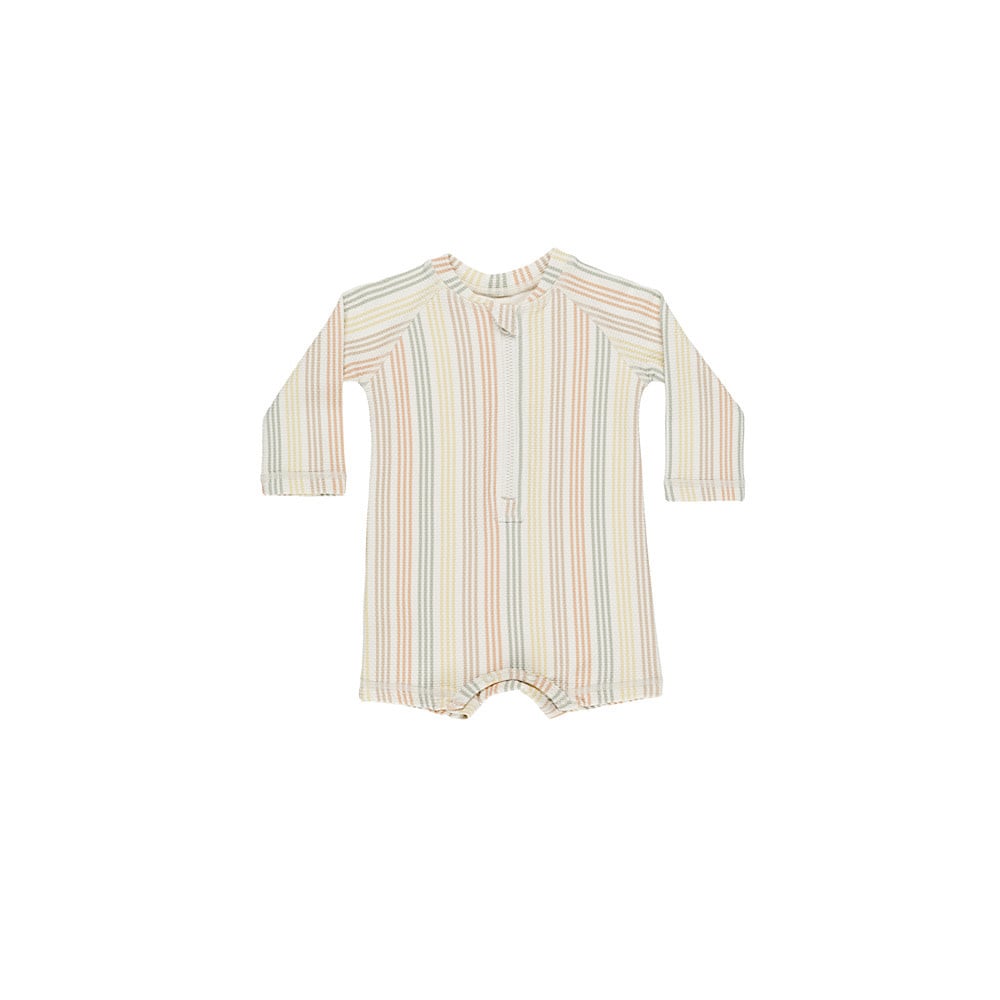 Quincy Mae Quincy Mae Swim Long Sleeve One-Piece - Multi Stripe