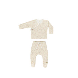 Quincy Mae Quincy Mae Wrap Top + Footed Pant Set - Primrose
