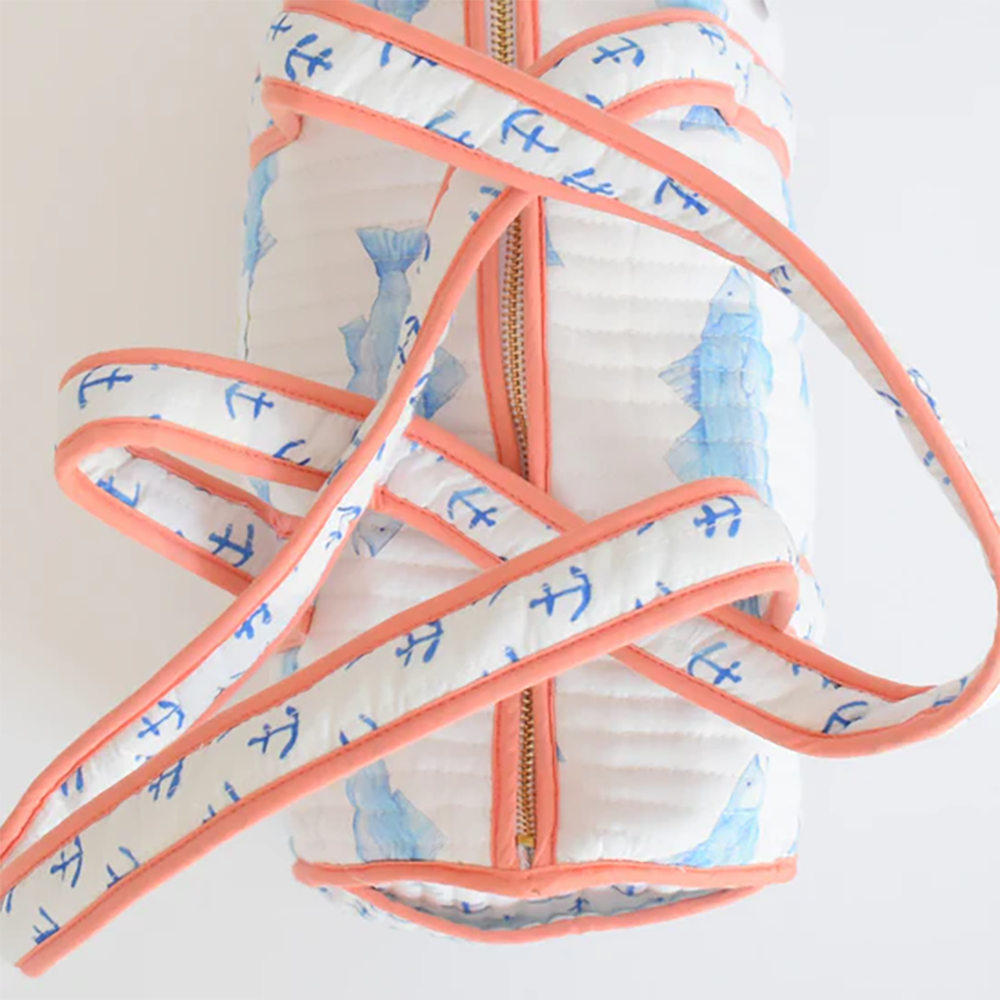 Sara Fitz Quilted Purse - Blue Fish