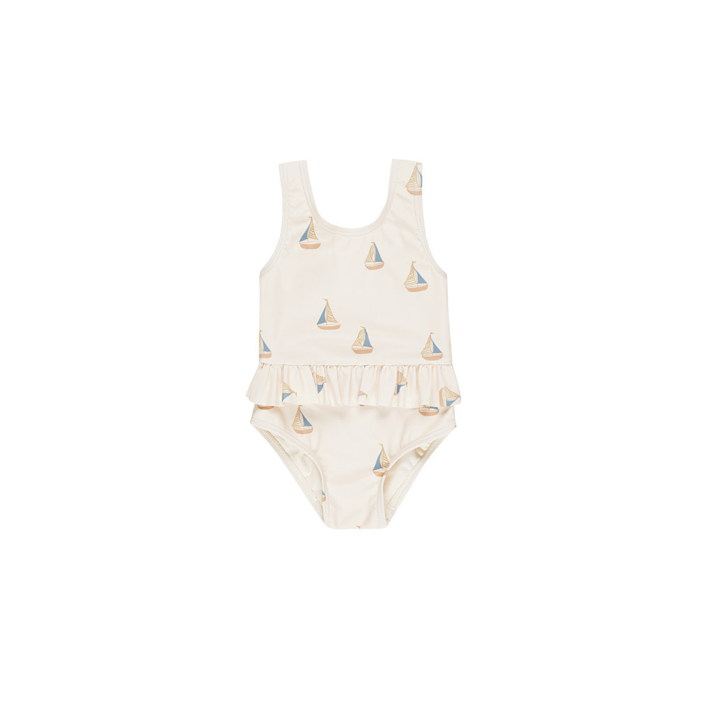 Rylee + Cru Rylee + Cru Swim Skirted One-Piece - Sailboats