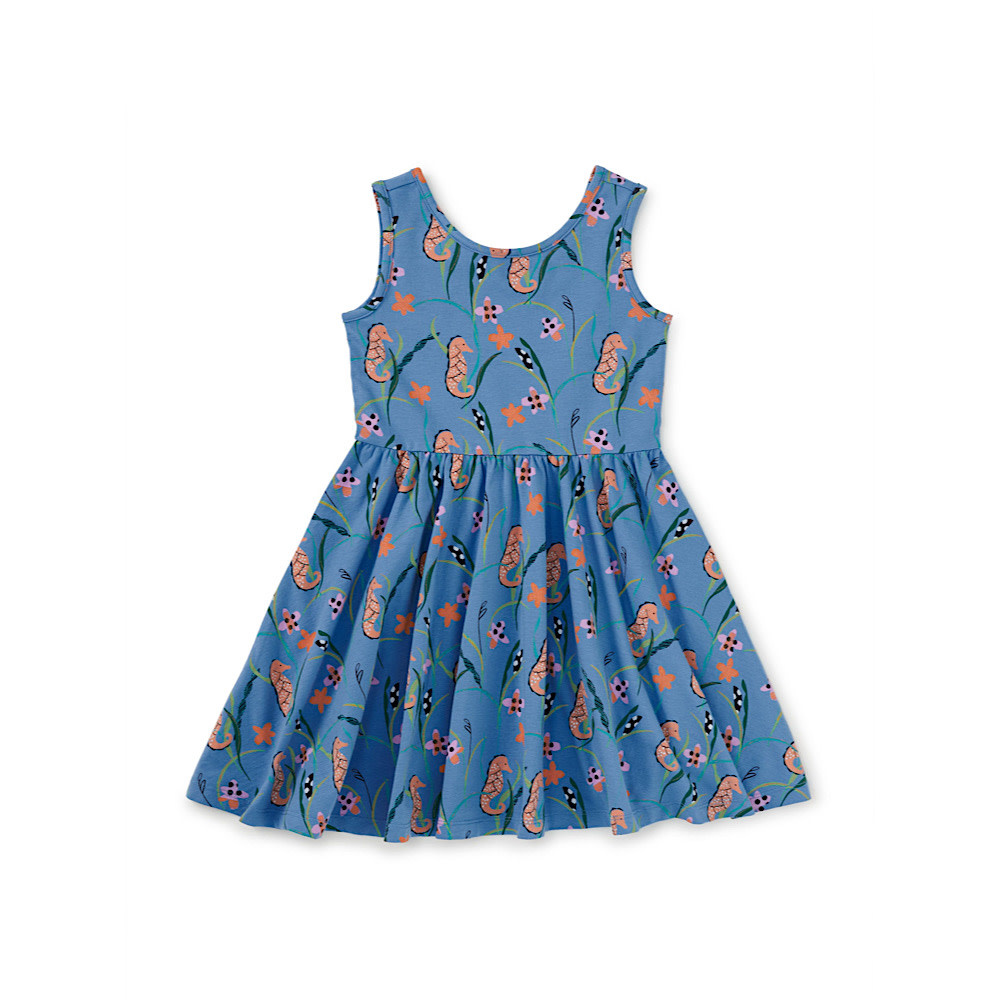 Tea Collection Tea Collection Sleeveless Ballet Dress - Seahorse Botanical