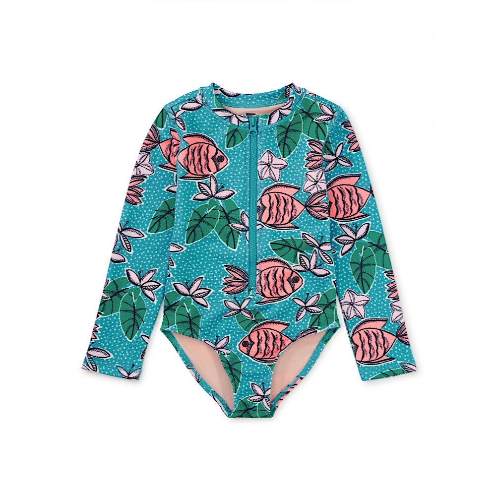 Tea Collection Tea Collection Long Sleeve One-Piece  Swimsuit - Brazilian Tropical Fish