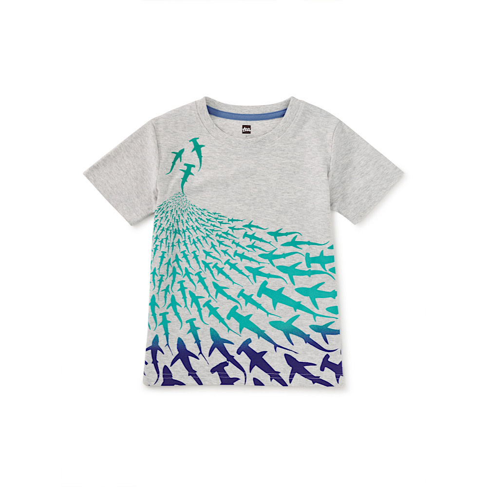 Tea Collection Shiver of Sharks Graphic Tee - Light Grey