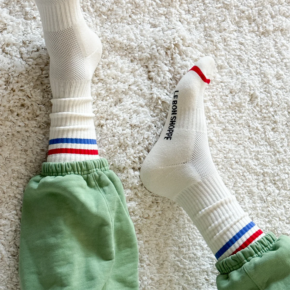 Le Bon Shoppe Extended Boyfriend Socks - Milk