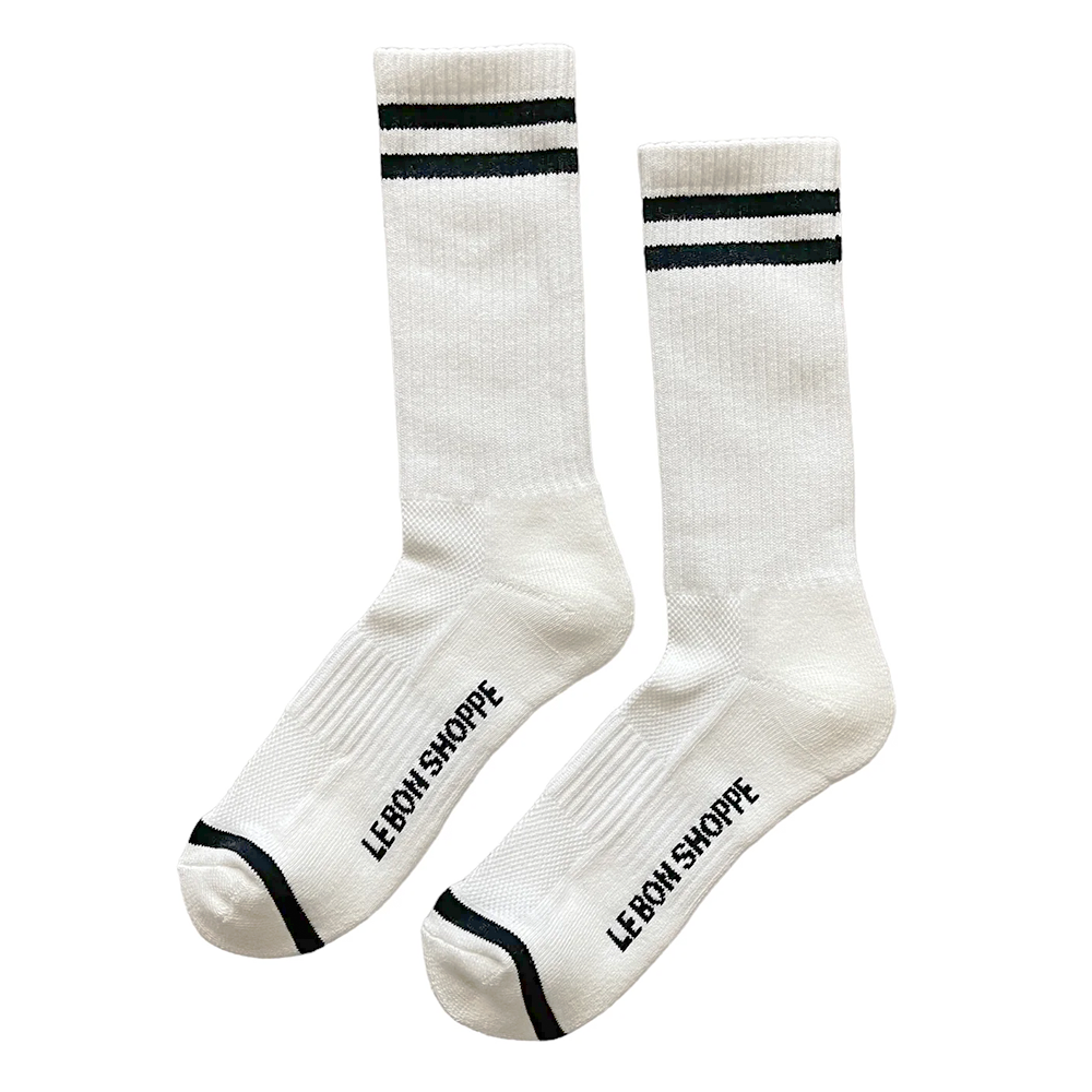 Le Bon Shoppe Le Bon Shoppe Extended Boyfriend Socks - Classic White