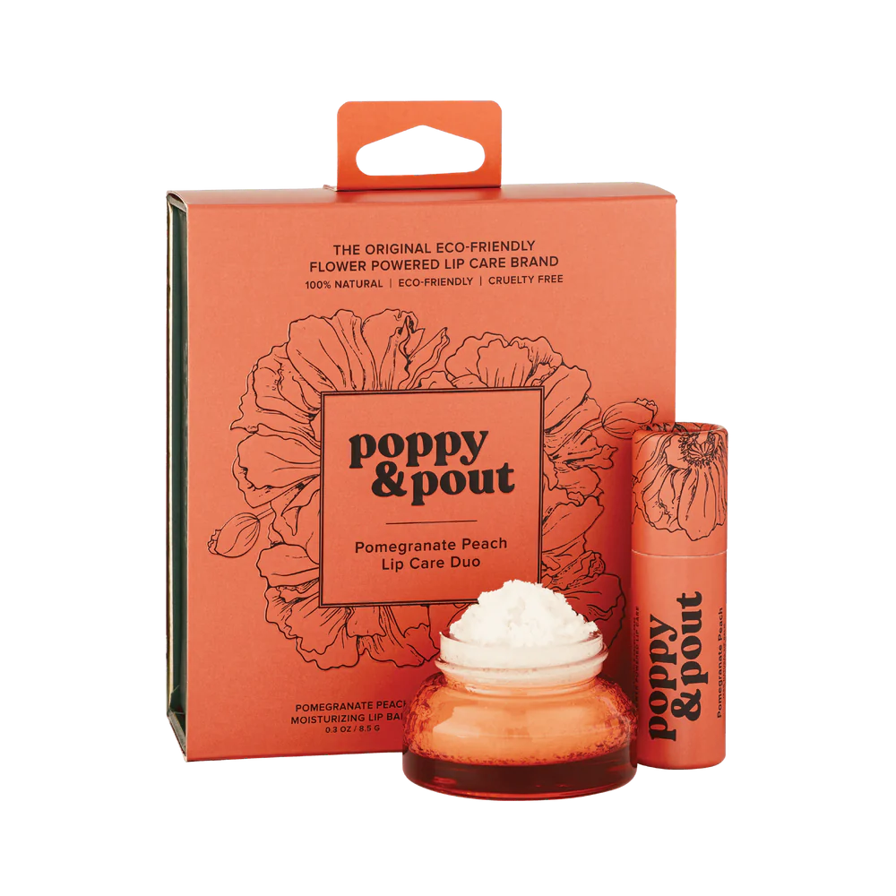 Poppy & Pout Lip Care Duo - Pomegranate Peach