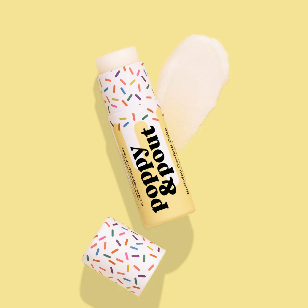 Poppy & Pout Lip Balm - Birthday Confetti Cake - Yellow