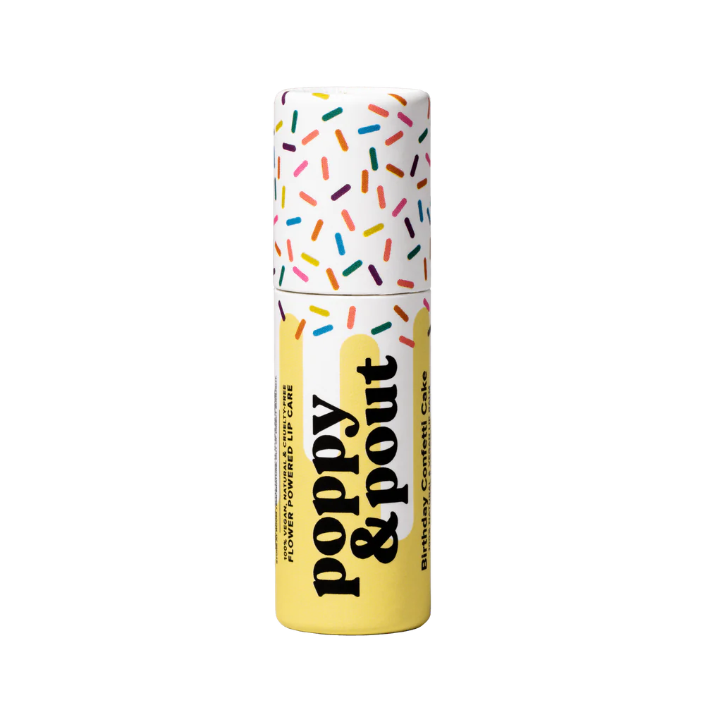 Poppy & Pout Poppy & Pout Lip Balm - Birthday Confetti Cake - Yellow