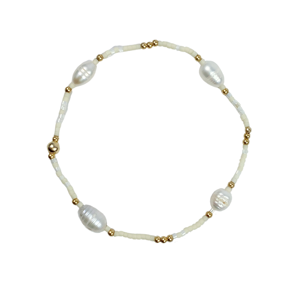Libby Dakers Libby Dakers - Gold Filled Helga Bracelet - Cream