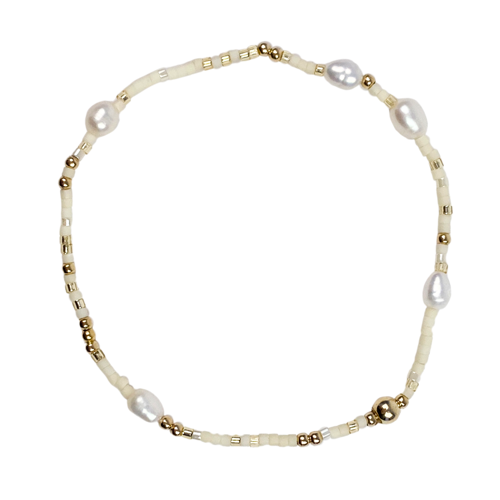 Libby Dakers Barbara Bracelet - Gold Pearl