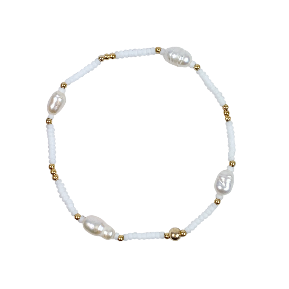 Libby Dakers - Gold Filled Helga Bracelet - White