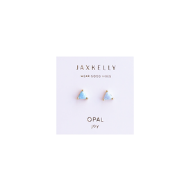 JaxKelly JaxKelly Gold Mini Energy Stud Earrings - Fire Opal