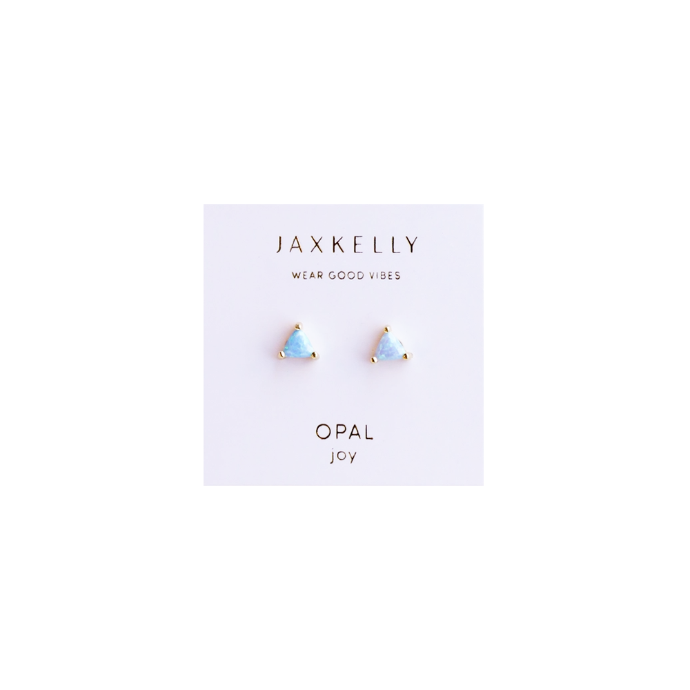 JaxKelly Gold Mini Energy Stud Earrings - Fire Opal