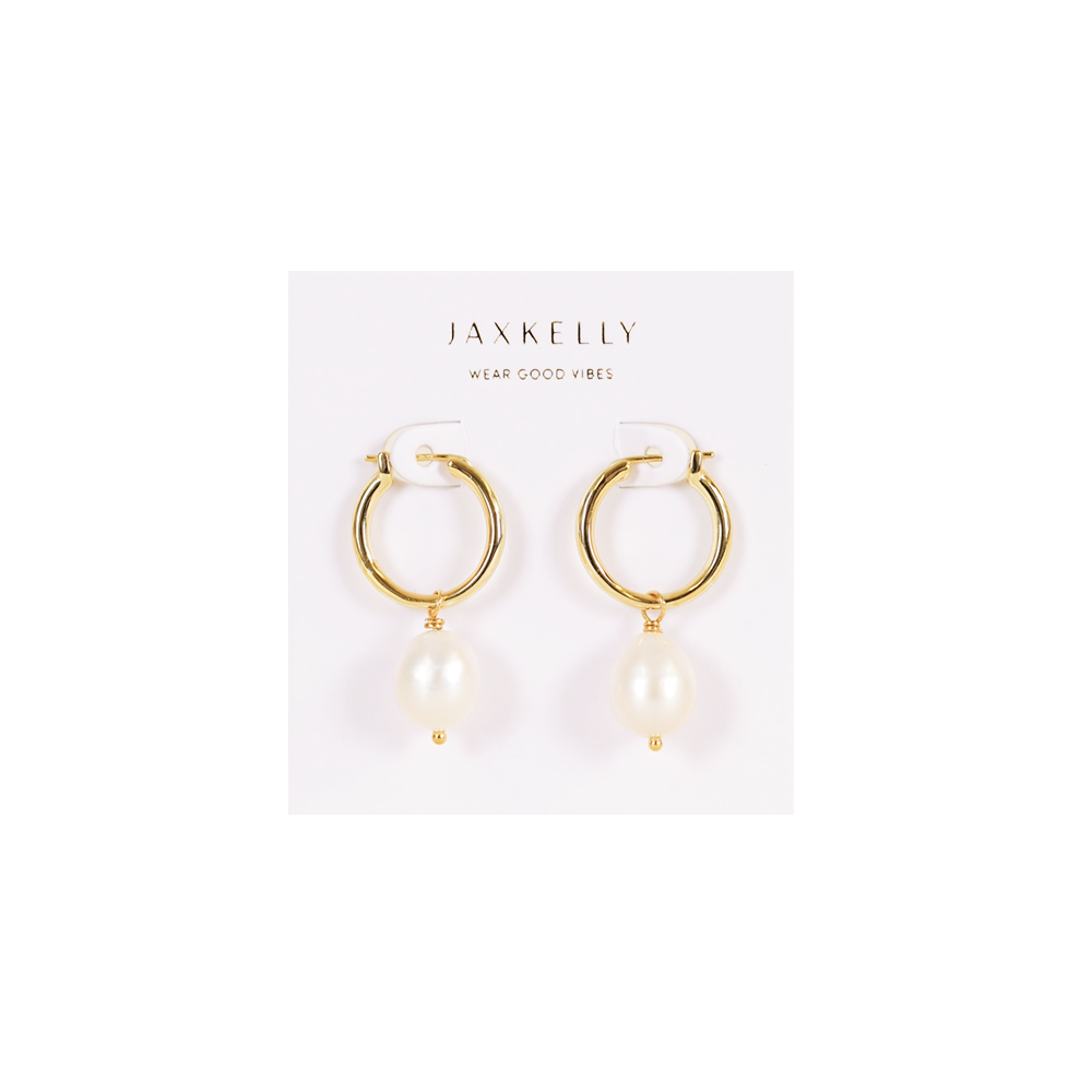 JaxKelly JaxKelly Pearl Drop Earrings - Gold