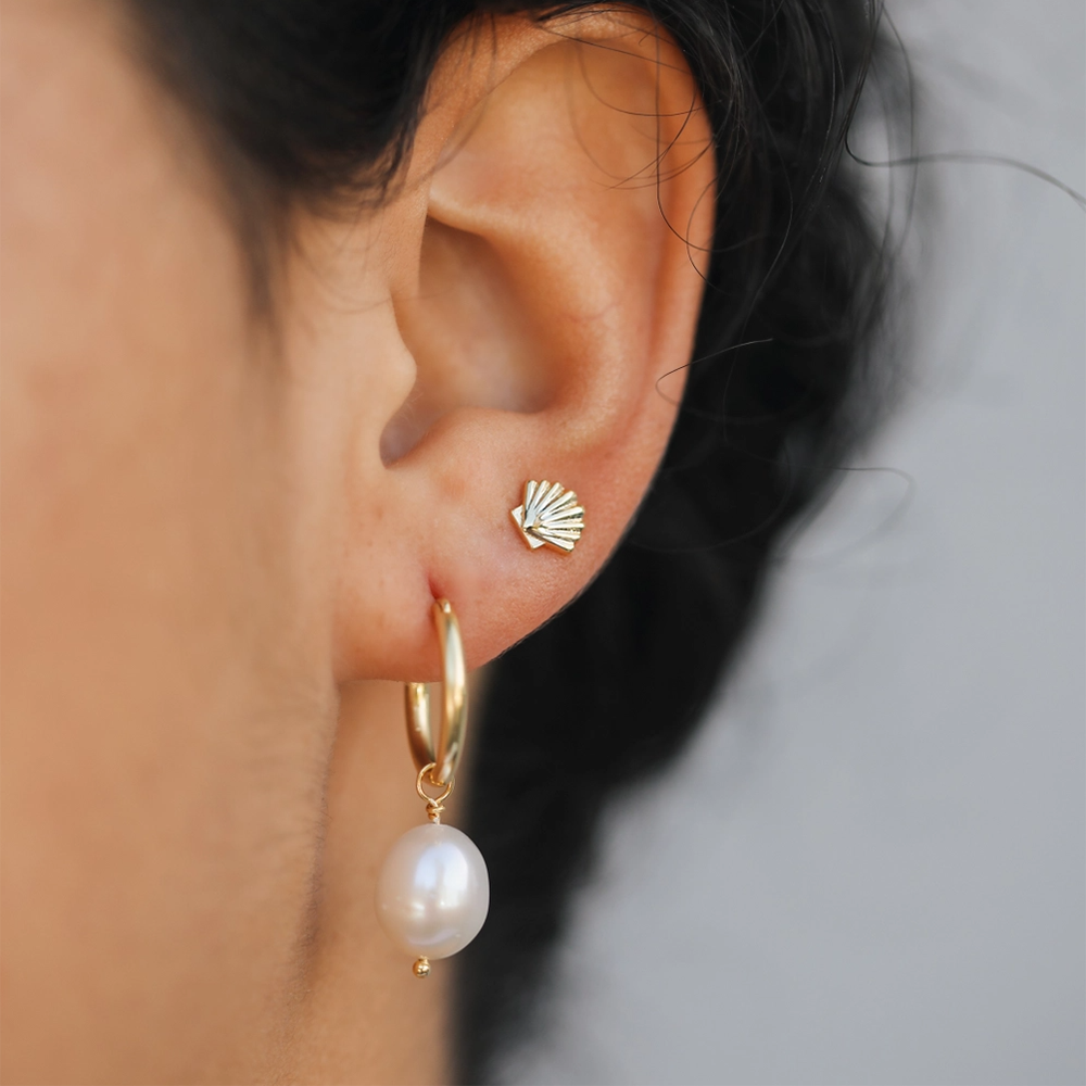 JaxKelly Pearl Drop Earrings - Gold