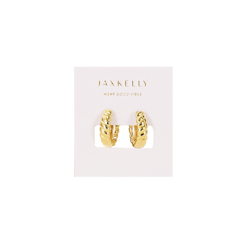 JaxKelly JaxKelly Small Channel Gold Hoop Earrings