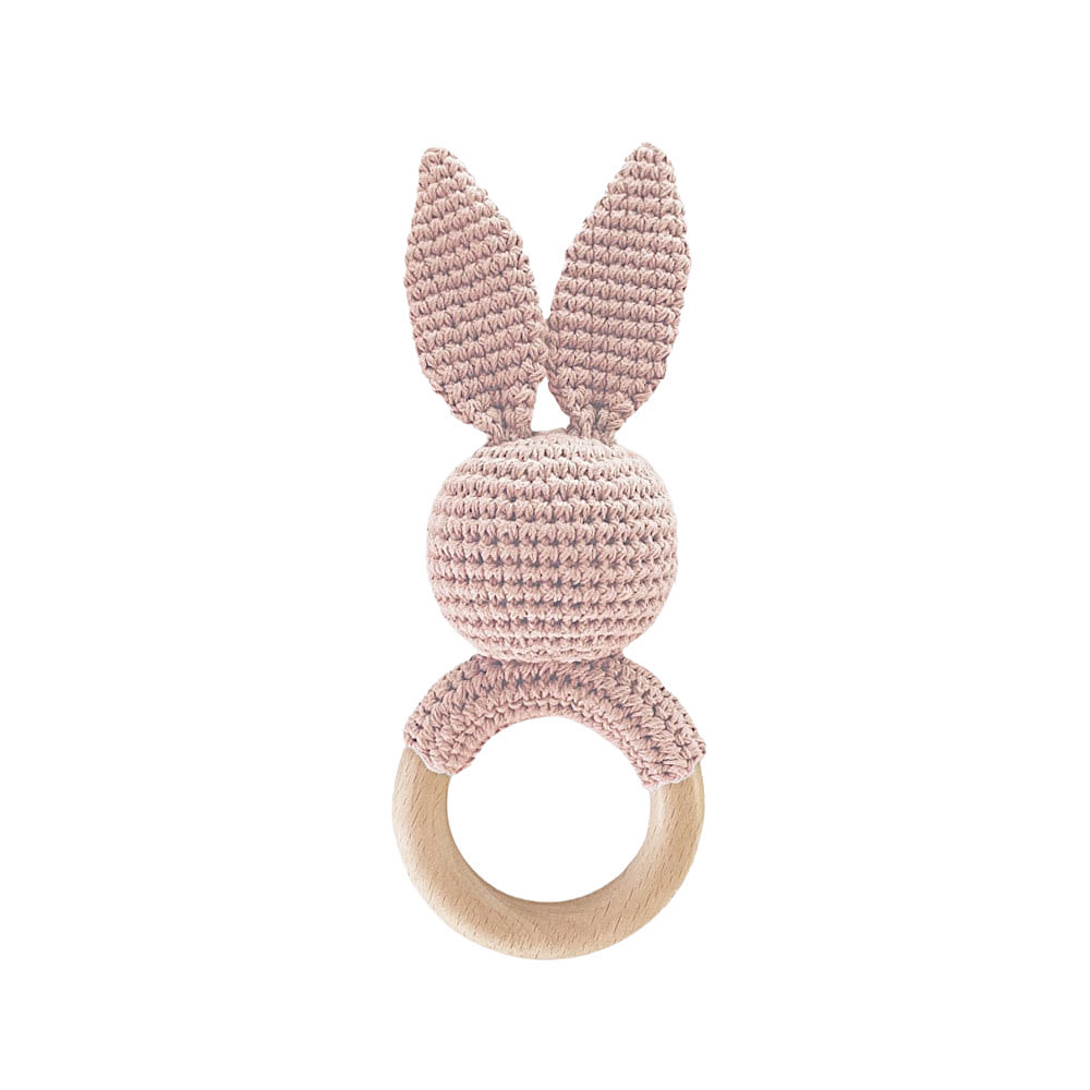 The Blueberry Hill - Crochet Rattle - Bunny Pink