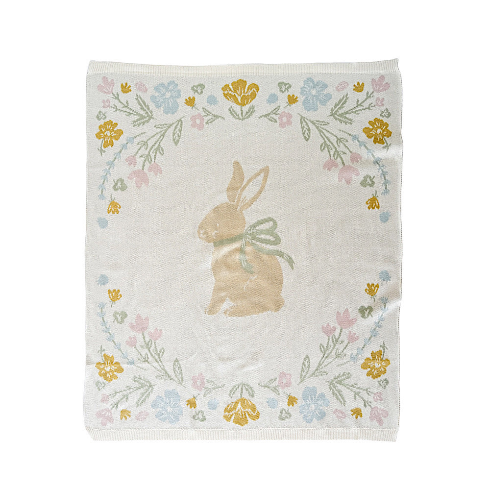 The Blueberry Hill - Cotton Blanket - Pastel Bunny