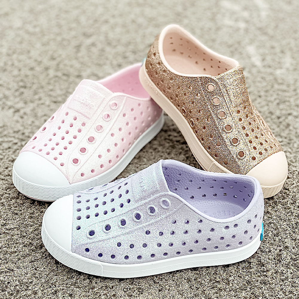 Native Shoes Jefferson Bio Bling Child - Barely Pink Bling/Shell White