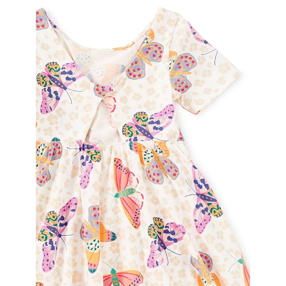 Tea Collection Twist Back Ballet Dress - Jaguar Spot Butterflies