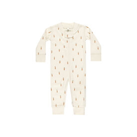 Quincy Mae Quincy Mae Zip Long Sleeve Sleeper Romper - Carrots