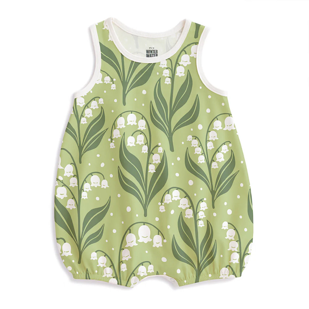 Winter Water Factory Bubble Romper - Lily of the Valley Green