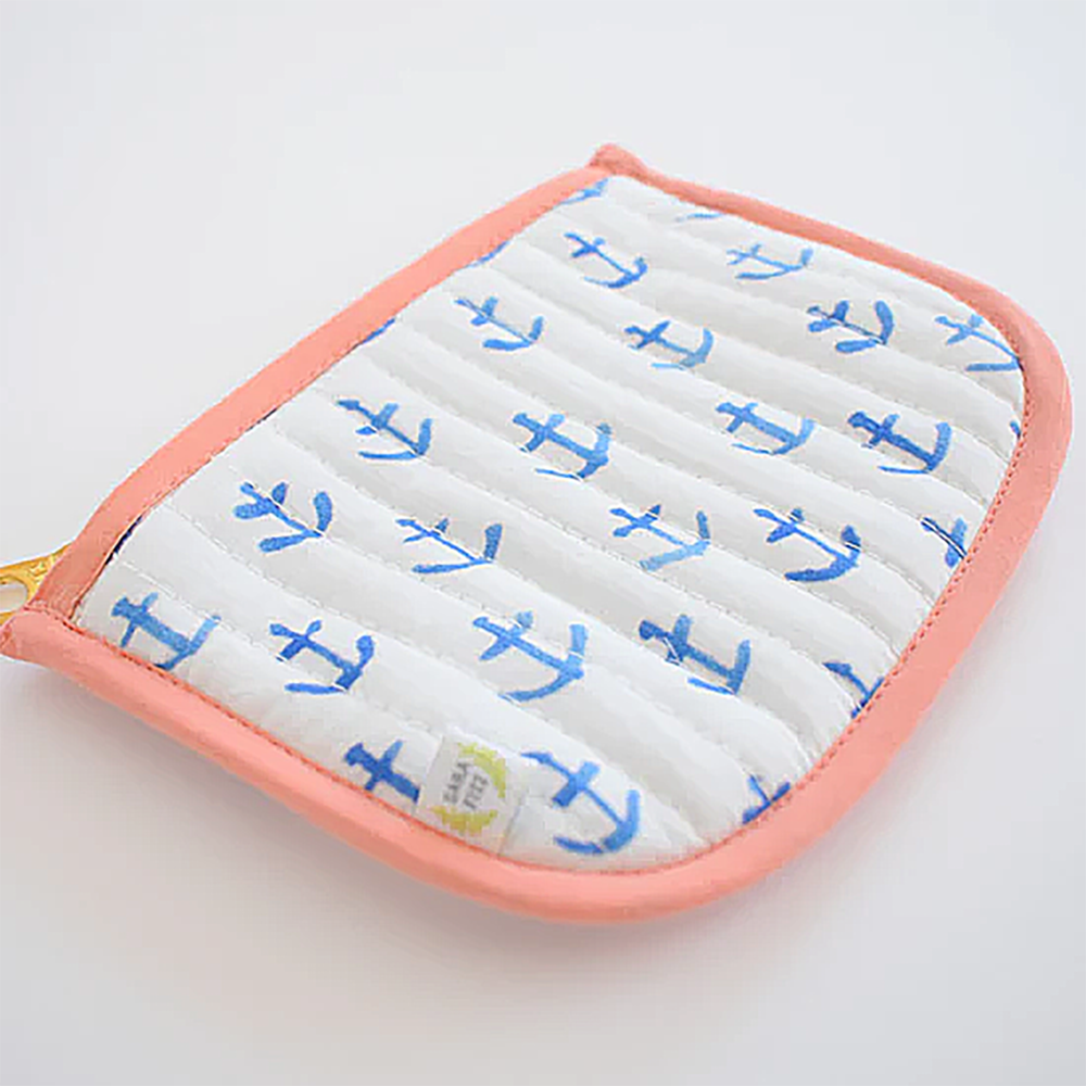 Sara Fitz Quilted Coin Pouch - Anchor