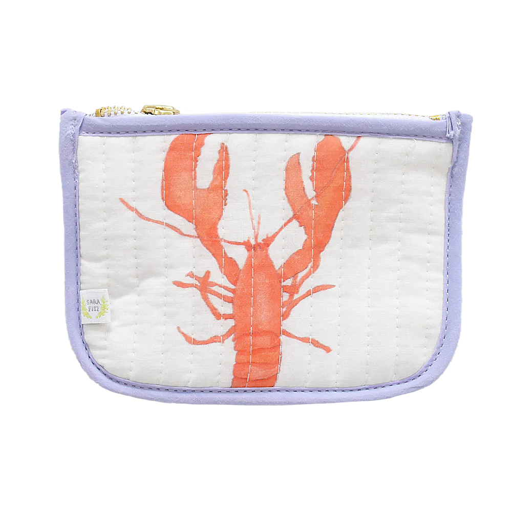 Sara Fitz Sara Fitz Quilted Coin Pouch - Lobster