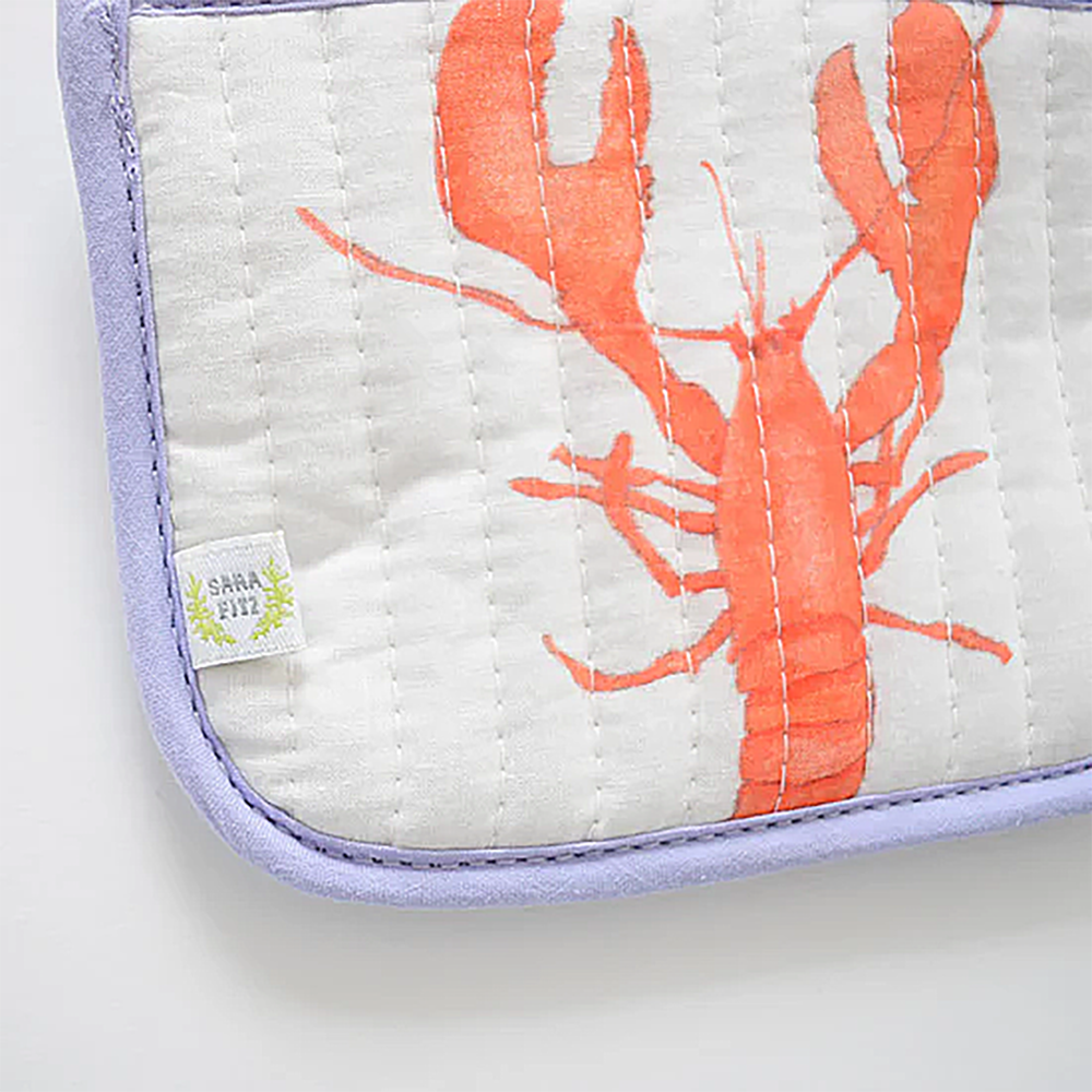 Sara Fitz Quilted Coin Pouch - Lobster