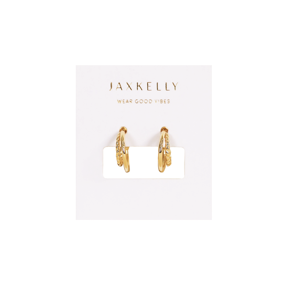 JaxKelly JaxKelly Double Hoop Earrings - Gold