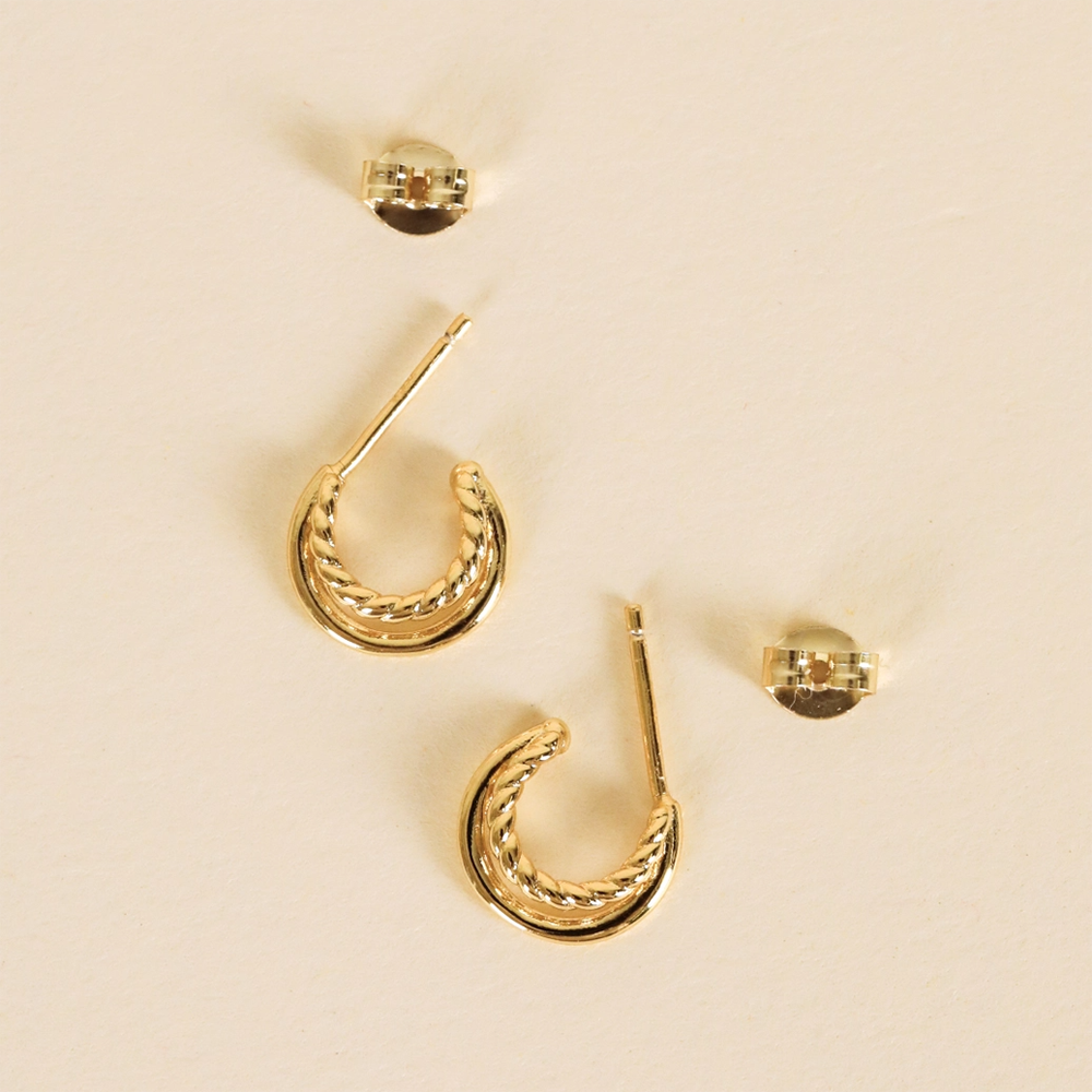 JaxKelly Double Hoop Earrings - Gold