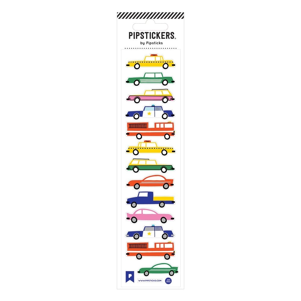 Pipsticks Pipsticks Fuzzy Sticker Sheet - Vehicles