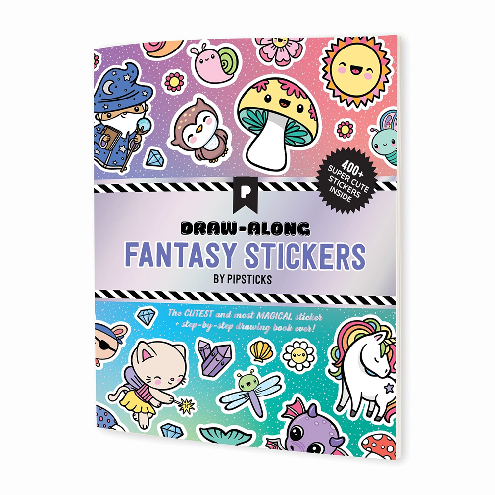 Pipsticks Pipsticks Draw Along Sticker Book - Fantasy