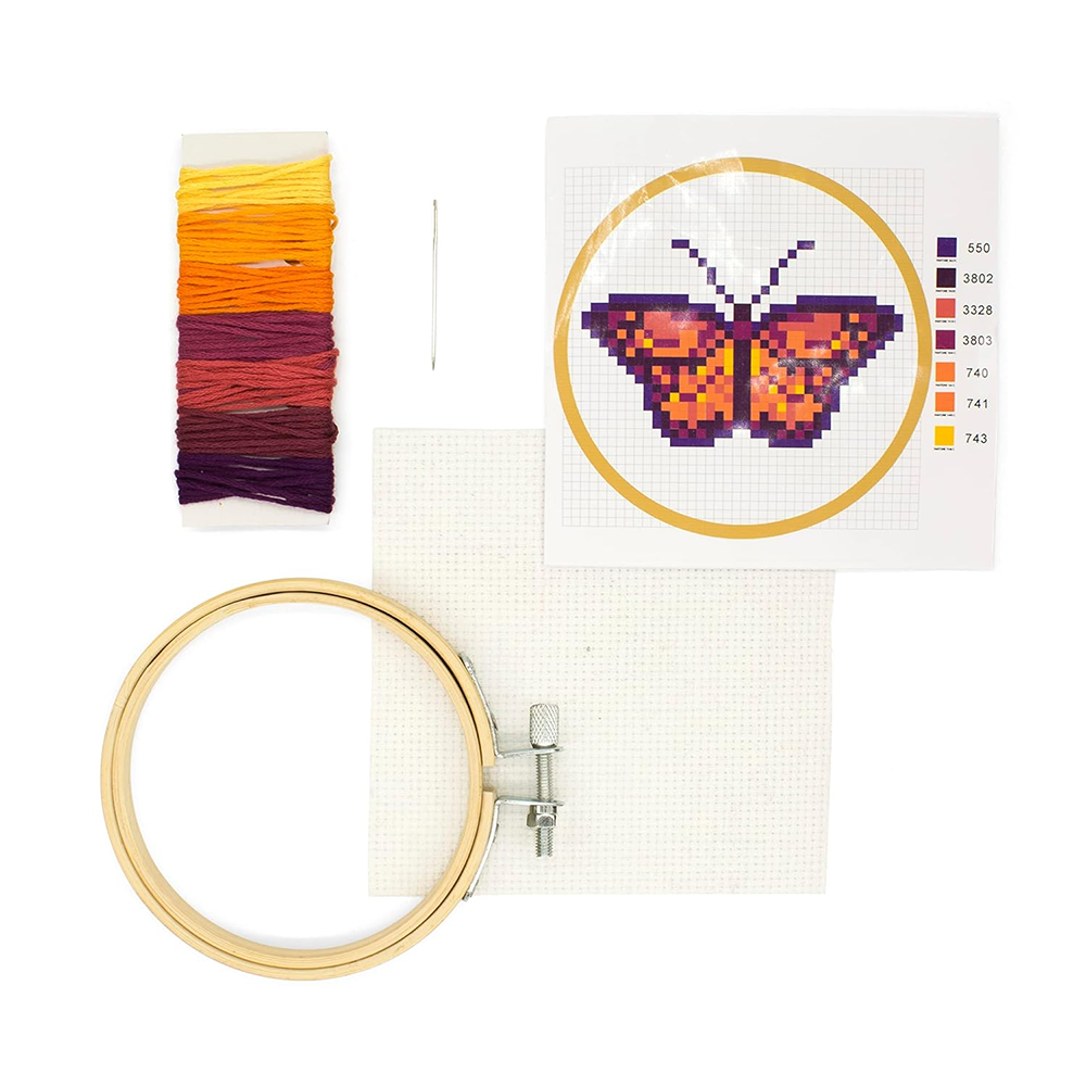 Mini Cross Stitch Embroidery Kit - Butterfly