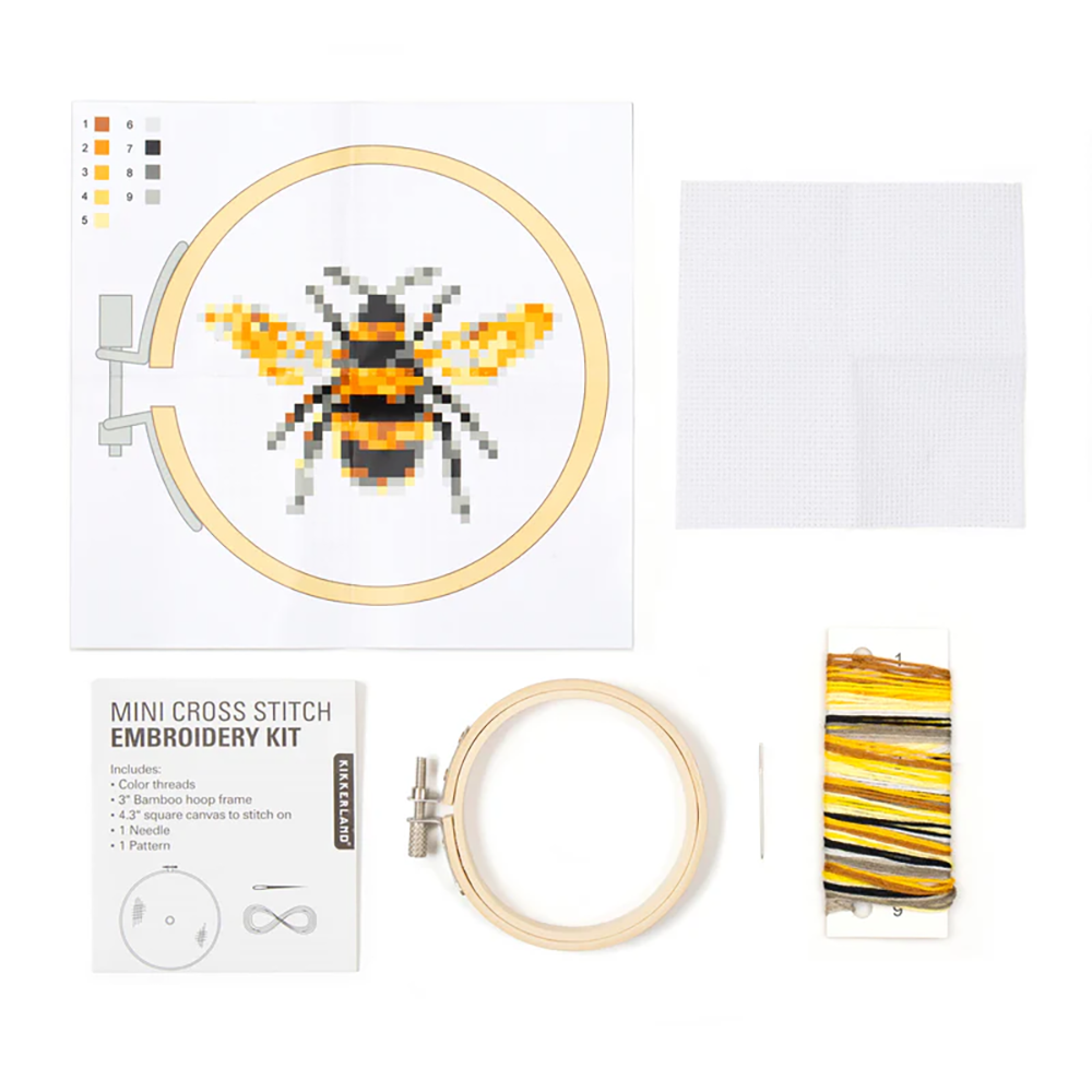 Mini Cross Stitch Embroidery Kit - Bee