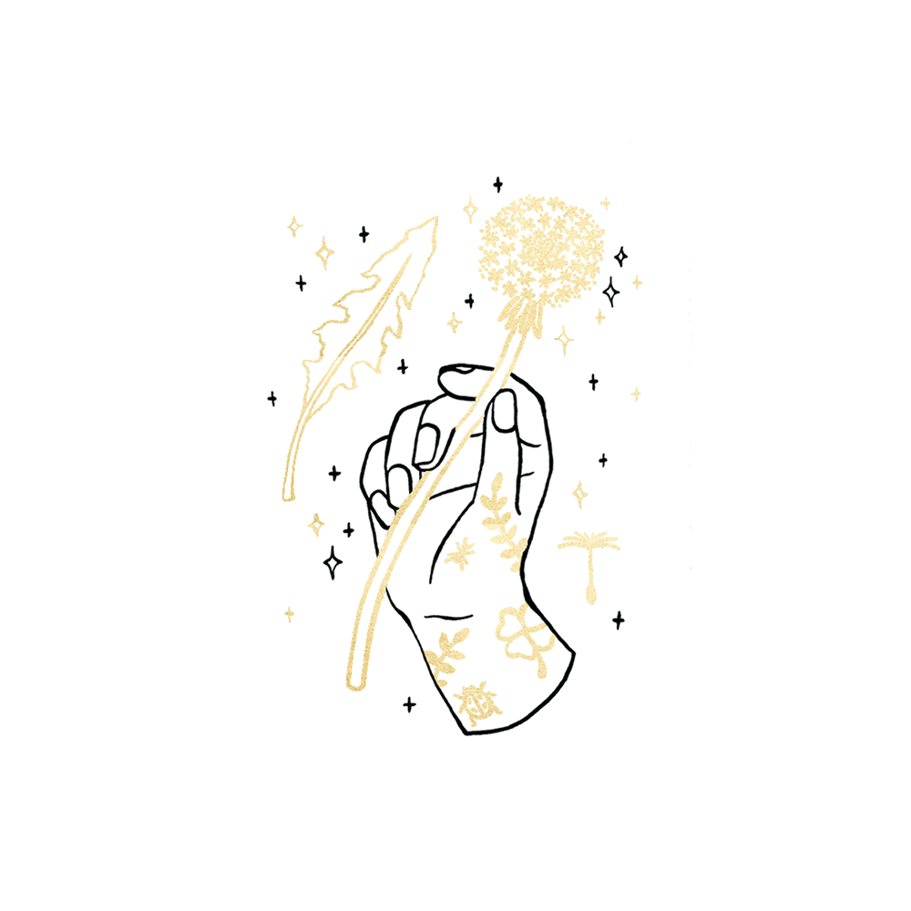 Tattly Tattoo 2-Pack - Dandelion Hand