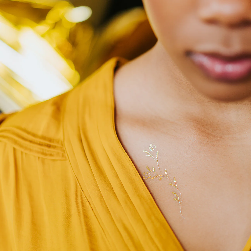 Tattly Tattoo 2-Pack - Gold Wildflower