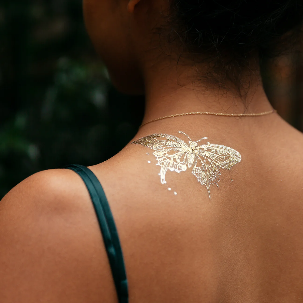 Tattly Tattoo 2-Pack - Flit Butterfly - Gold