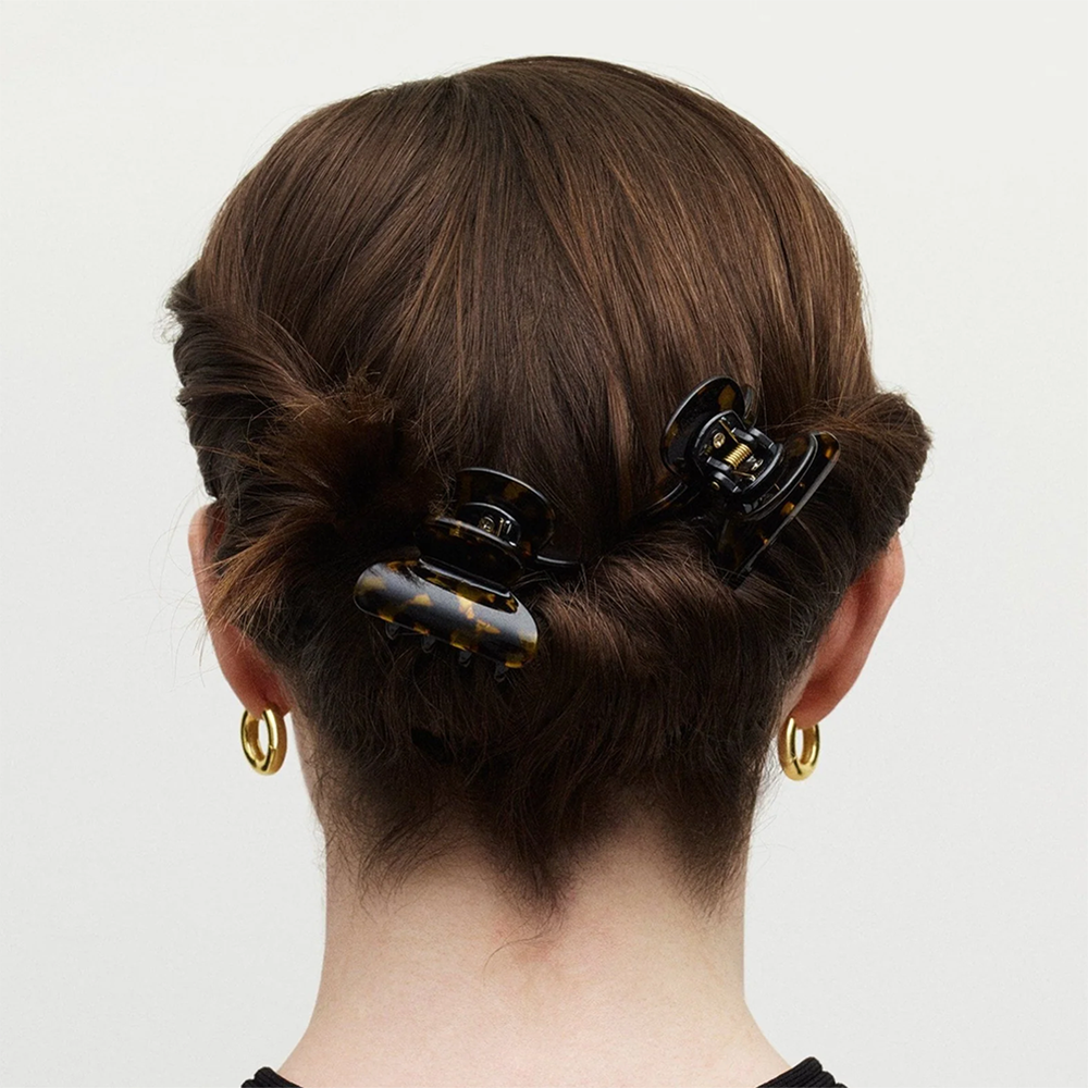 Machete Twin Claw Hair Clips - Green Tortoise